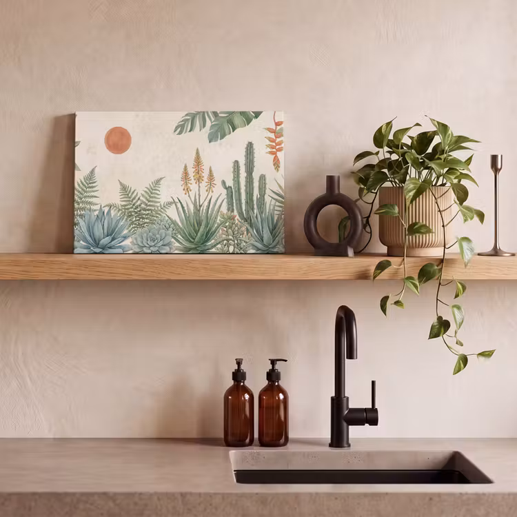 Woestijn - Planten - Groen canvas 2cm klein -sfeer3
