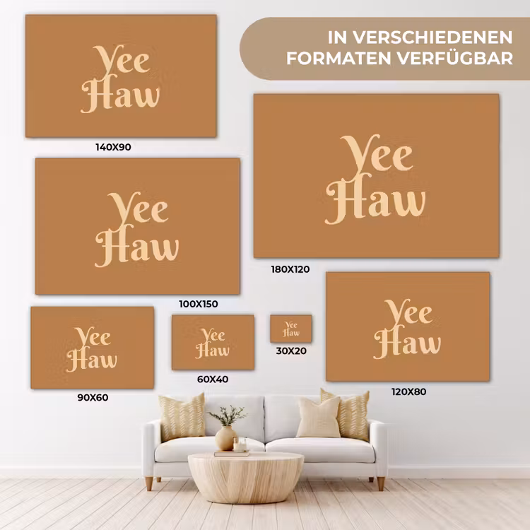 Yee haw - Bruin - Minimalistisch canvas 2cm klein -Xsfeer8_DE