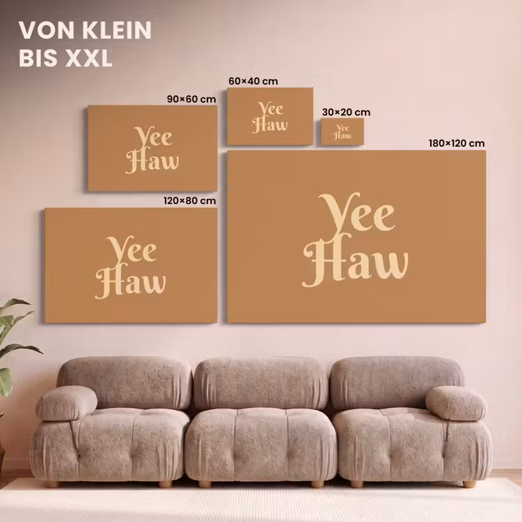 Yee haw - Bruin - Minimalistisch canvas 2cm klein -Xsfeer8_DE
