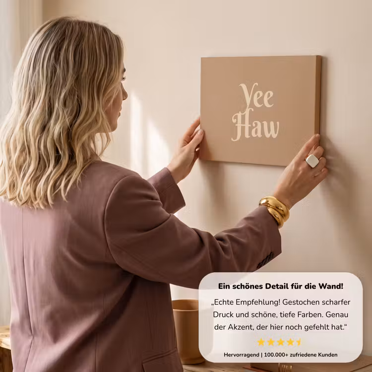 Yee haw - Bruin - Minimalistisch canvas 2cm klein -Xsfeer7_DE