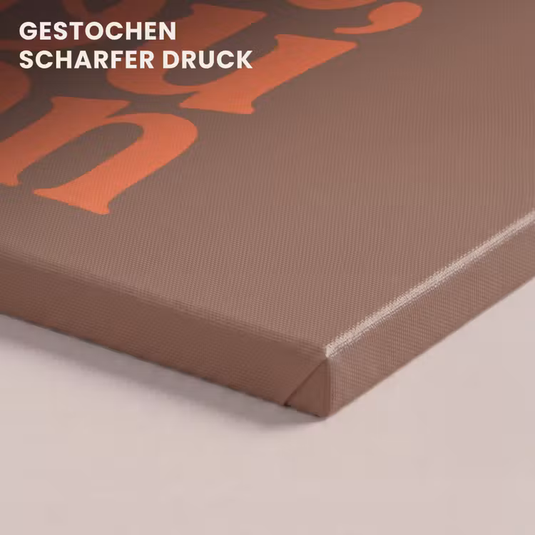 Yes girl you can - Oranje - Bruin canvas 2cm klein -closeup_print_DE