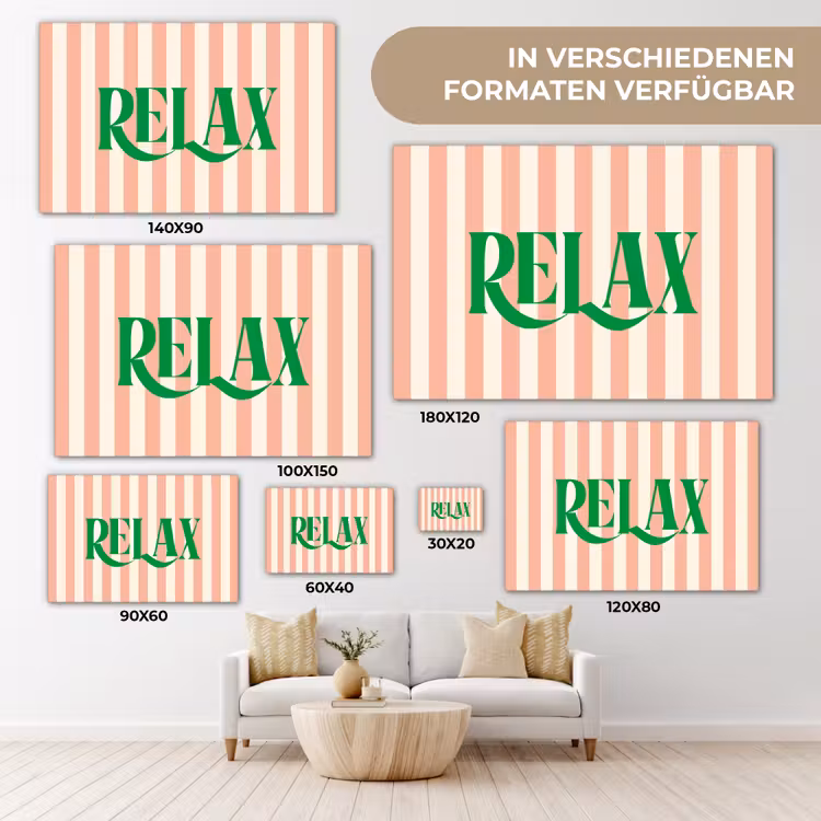 Zachtroze - Groen - Strepen - Relax canvas 2cm klein -Xsfeer8_DE