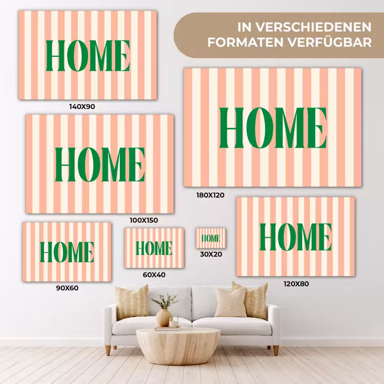 Zachtroze - Groen - Strepen - Home canvas 2cm klein -Xsfeer8_DE