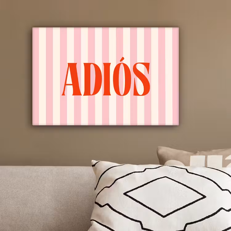 Zachtroze - Rood - Strepen - Adiós canvas 2cm klein -sfeer3