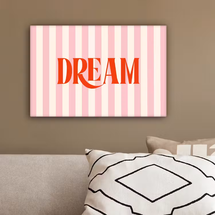 Zachtroze - Rood - Strepen - Dream canvas 2cm klein -sfeer3
