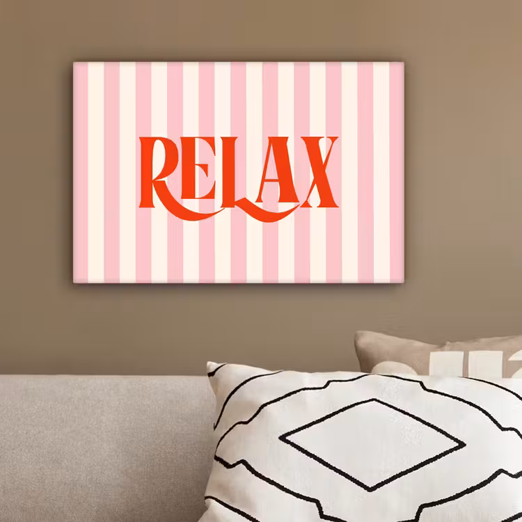 Zachtroze - Rood - Strepen - Relax canvas 2cm klein -sfeer3