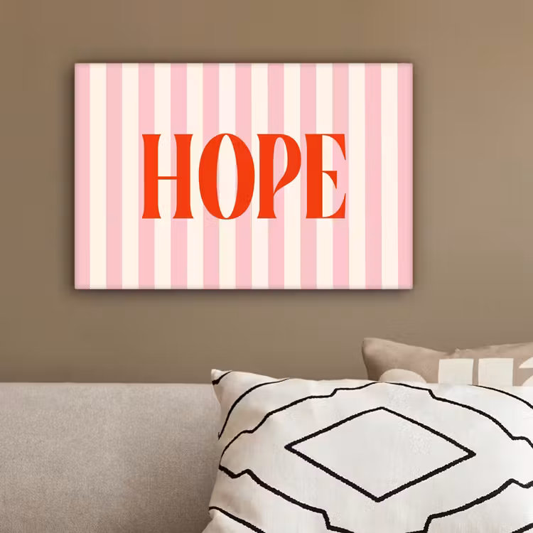 Zachtroze - Rood - Strepen - Hope canvas 2cm klein -sfeer3