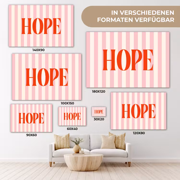 Zachtroze - Rood - Strepen - Hope canvas 2cm klein -Xsfeer8_DE