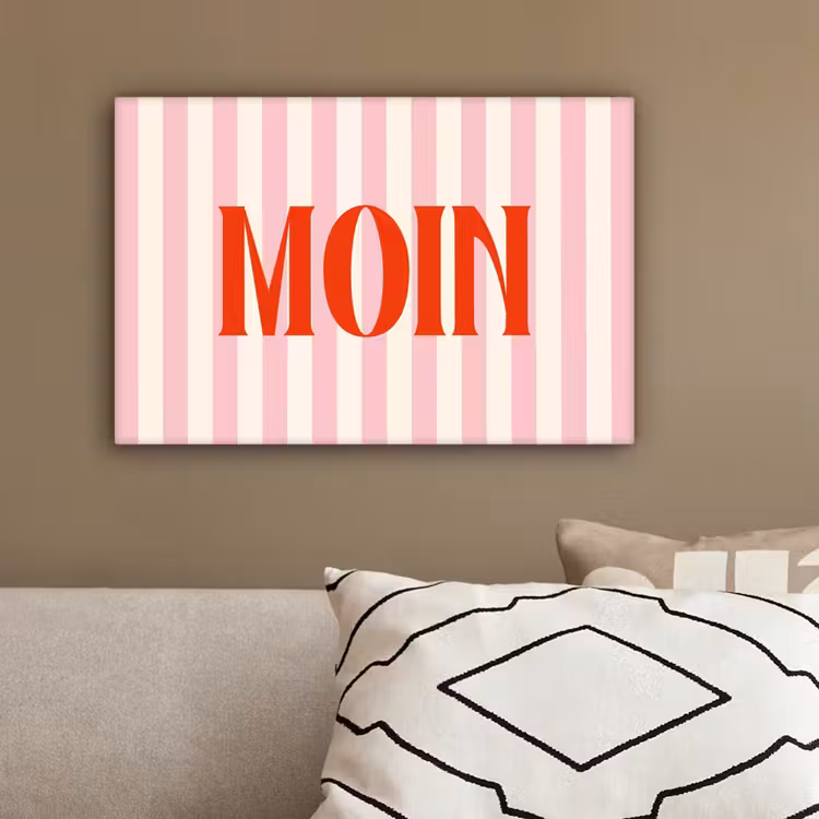 Zachtroze - Rood - Strepen - Moin canvas 2cm klein -sfeer3