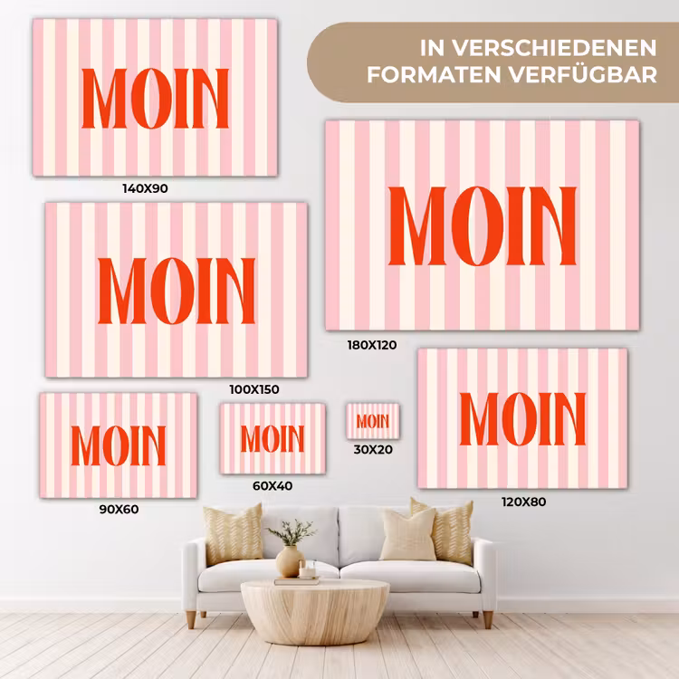 Zachtroze - Rood - Strepen - Moin canvas 2cm klein -Xsfeer8_DE