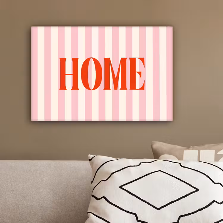 Zachtroze - Rood - Strepen - Home canvas 2cm klein -sfeer3