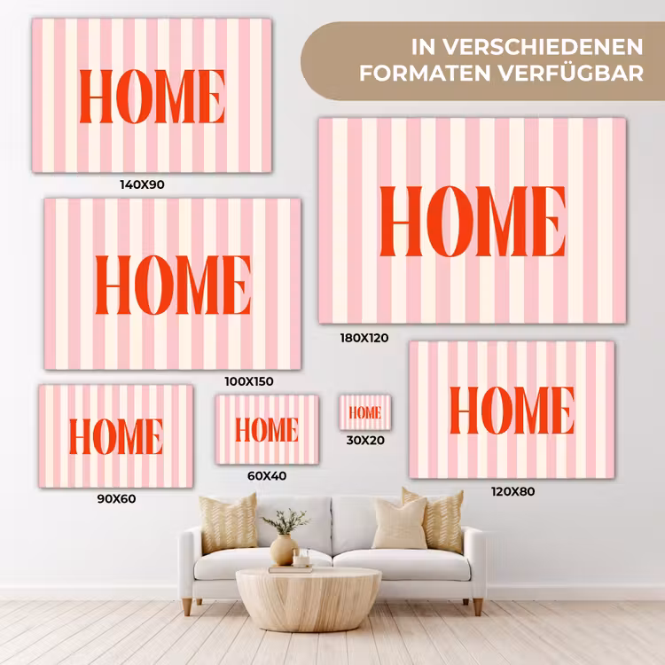 Zachtroze - Rood - Strepen - Home canvas 2cm klein -Xsfeer8_DE