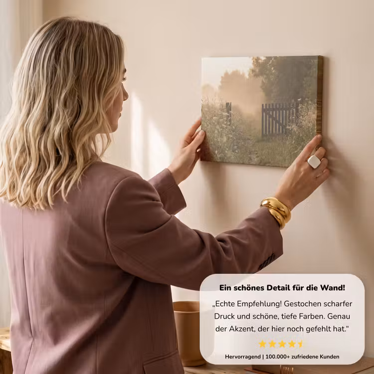 Hek - Natuur - Mist - Veld canvas 2cm klein -Xsfeer7_DE