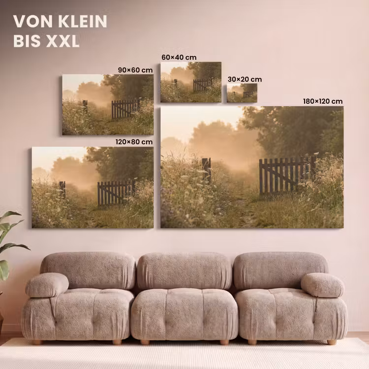 Hek - Natuur - Mist - Veld canvas 2cm klein -Xsfeer8_DE