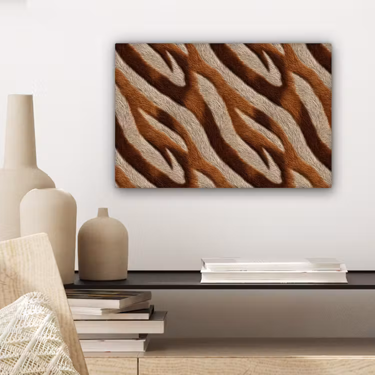 Zebra - Bruin - Patroon canvas 2cm klein 34 -sfeer6