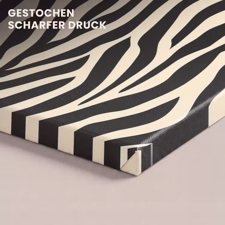 Zebra - Print - Klassiek - Zwart canvas 2cm klein 34 -closeup_print_DE
