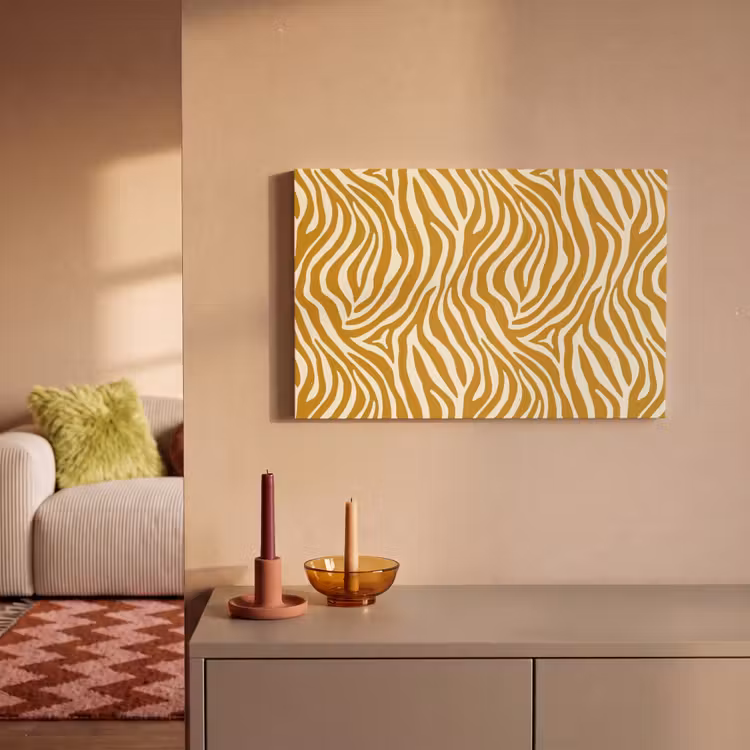 Zebra - Klassiek - Oker - Geel canvas 2cm klein 34 -sfeer1