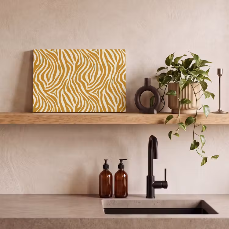 Zebra - Klassiek - Oker - Geel canvas 2cm klein 34 -sfeer3