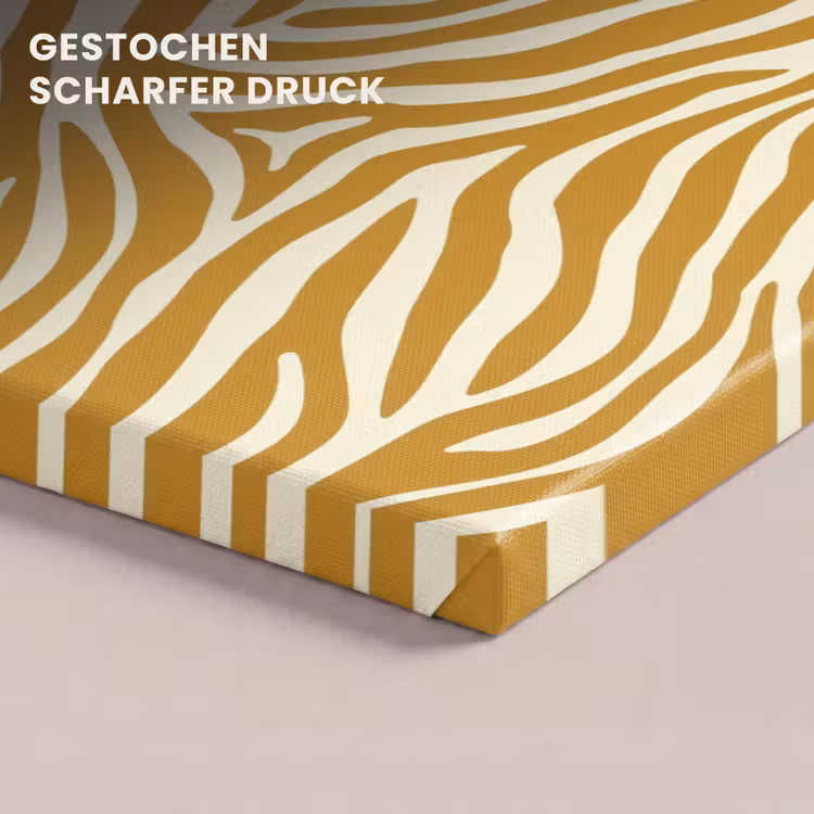 Zebra - Klassiek - Oker - Geel canvas 2cm klein 34 -closeup_print_DE