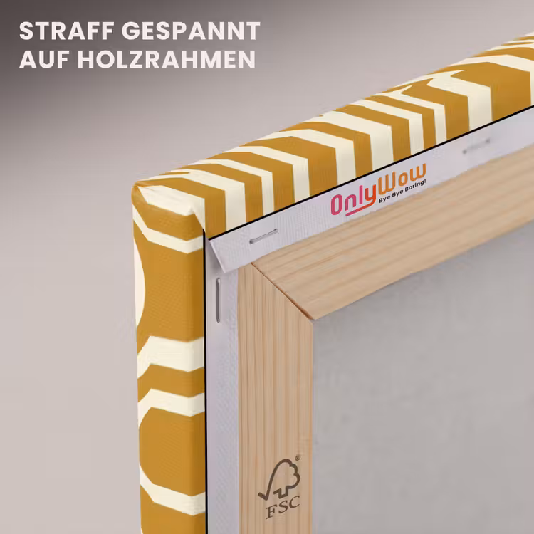 Zebra - Klassiek - Oker - Geel canvas 2cm klein 34 -uniquesellingpoint_afwerking-onlywow_DE