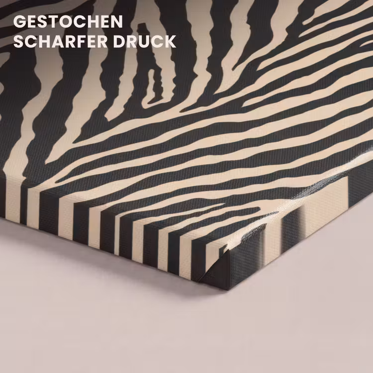 Zebra - Klassiek - Zwart canvas 2cm klein 34 -closeup_print_DE