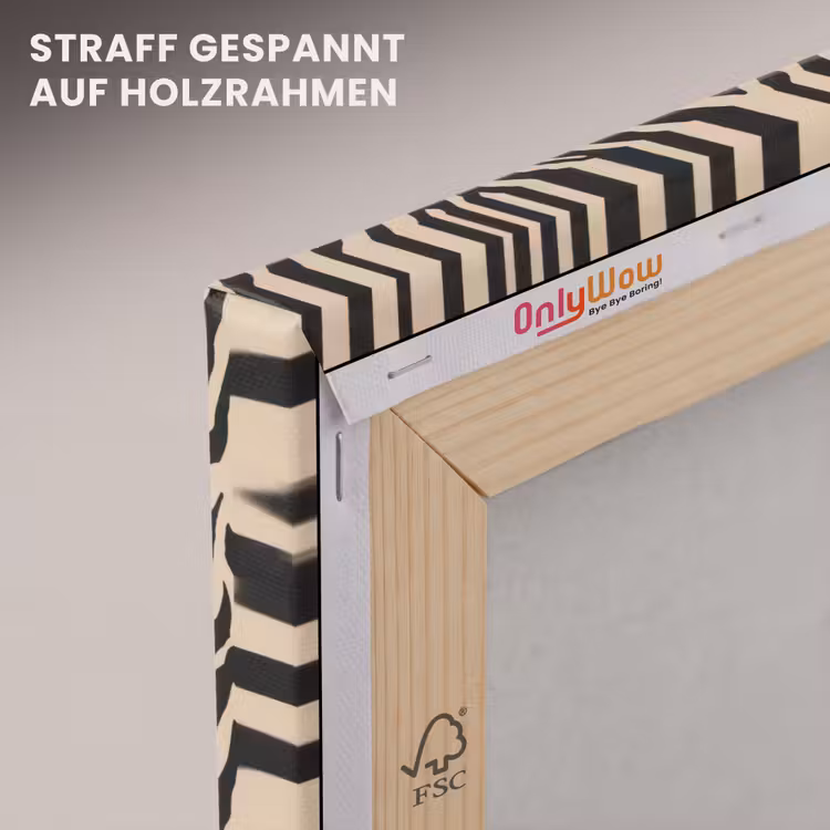 Zebra - Klassiek - Zwart canvas 2cm klein 34 -uniquesellingpoint_afwerking-onlywow_DE
