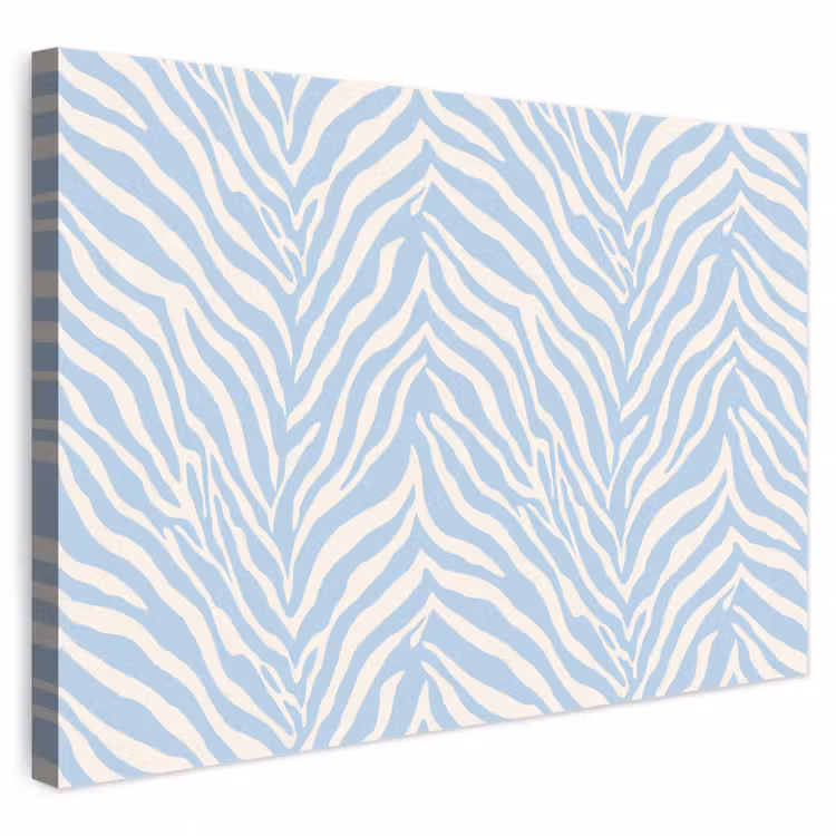 Zebra - Motief - Blauw - Wit canvas 2cm klein 34 -3d