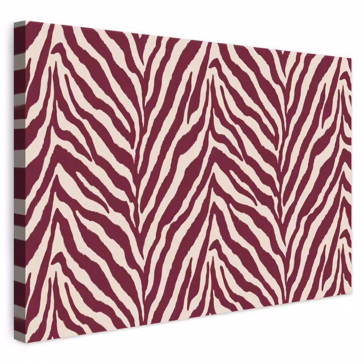 Zebra - Motief - Bordeaux - Rood canvas 2cm klein 34 -3d