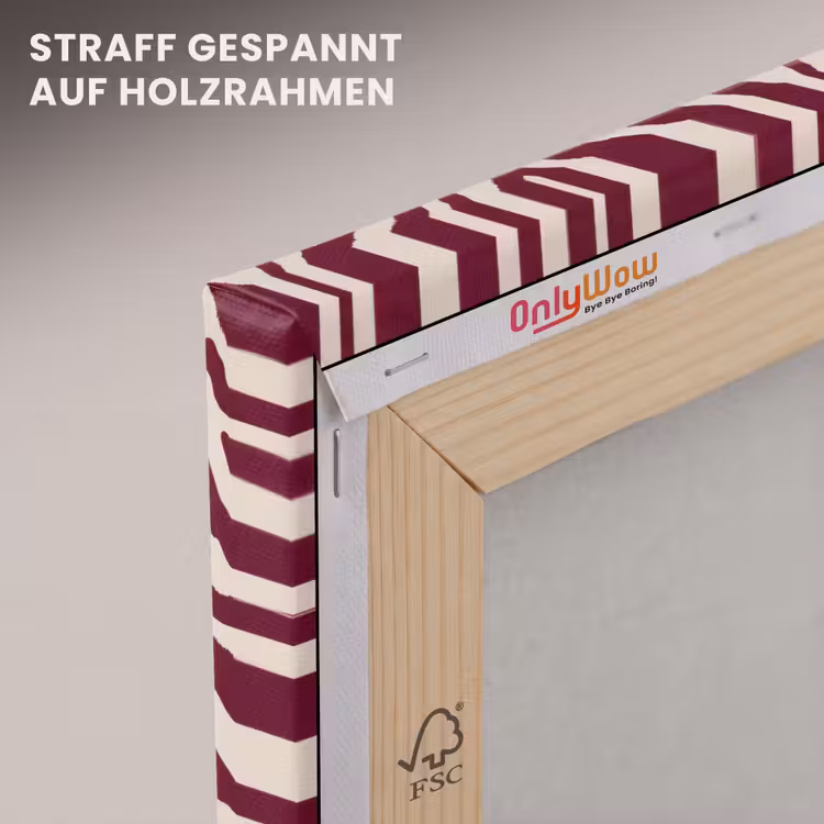 Zebra - Motief - Bordeaux - Rood canvas 2cm klein 34 -uniquesellingpoint_afwerking-onlywow_DE