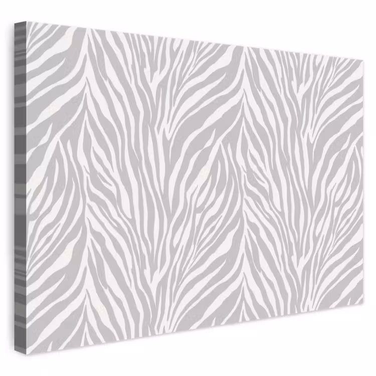 Zebra - Motief - Grijs canvas 2cm klein 34 -3d