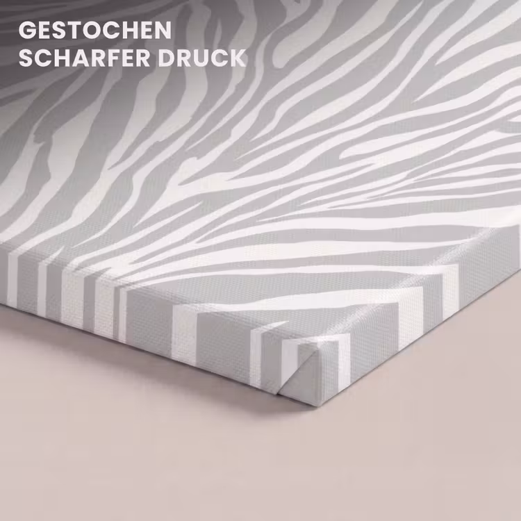 Zebra - Motief - Grijs canvas 2cm klein 34 -closeup_print_DE