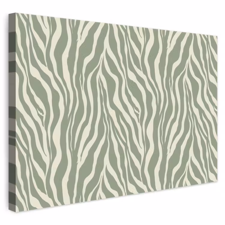 Zebra - Motief - Groen canvas 2cm klein 34 -3d