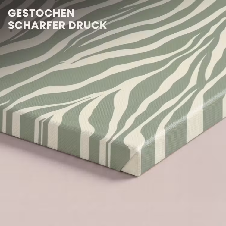Zebra - Motief - Groen canvas 2cm klein 34 -closeup_print_DE