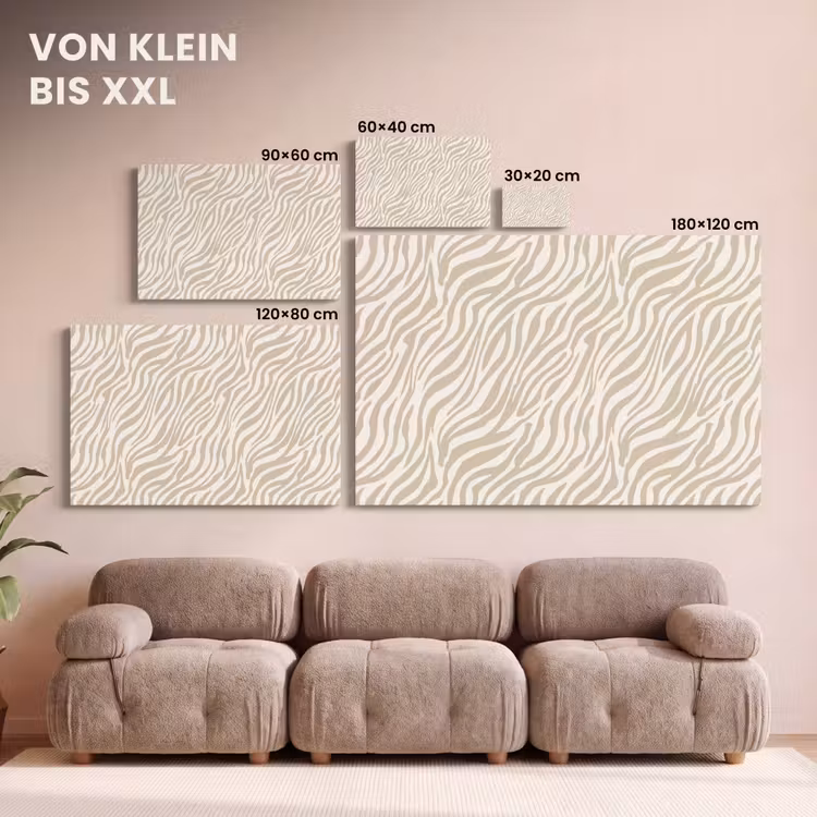 Zebra - Patroon - Beige canvas 2cm klein 34 -Xsfeer8_DE