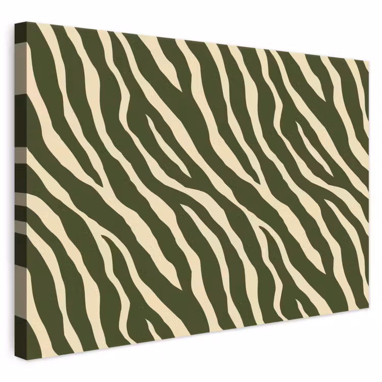 Zebra - Patroon - Groen canvas 2cm klein 34 -3d