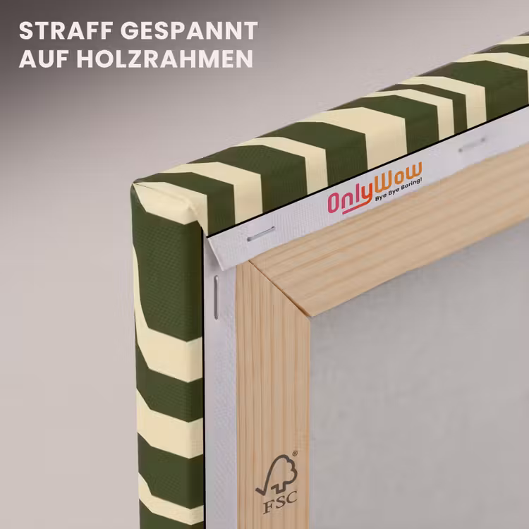 Zebra - Patroon - Groen canvas 2cm klein 34 -uniquesellingpoint_afwerking-onlywow_DE