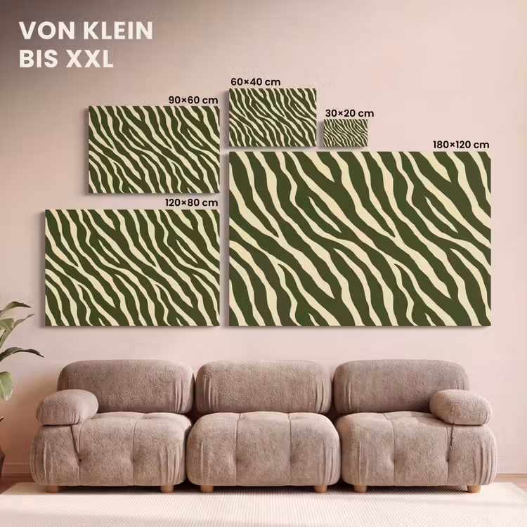 Zebra - Patroon - Groen canvas 2cm klein 34 -Xsfeer8_DE