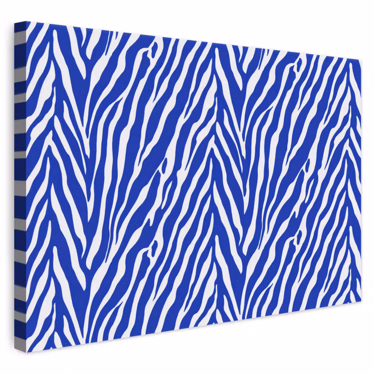 Zebra - Patroon - Kobalt - Blauw canvas 2cm klein 34 -3d