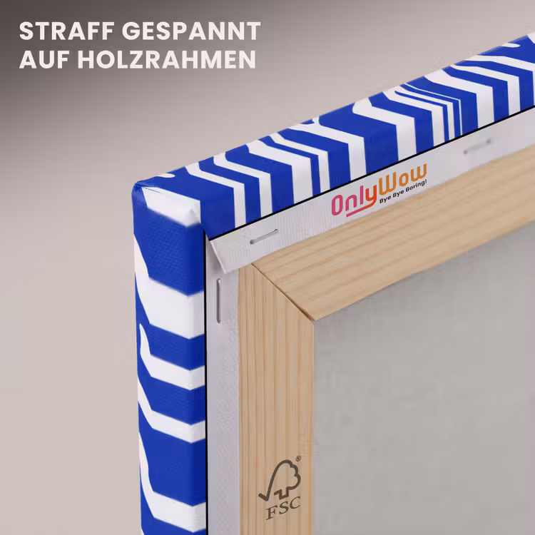 Zebra - Patroon - Kobalt - Blauw canvas 2cm klein 34 -uniquesellingpoint_afwerking-onlywow_DE