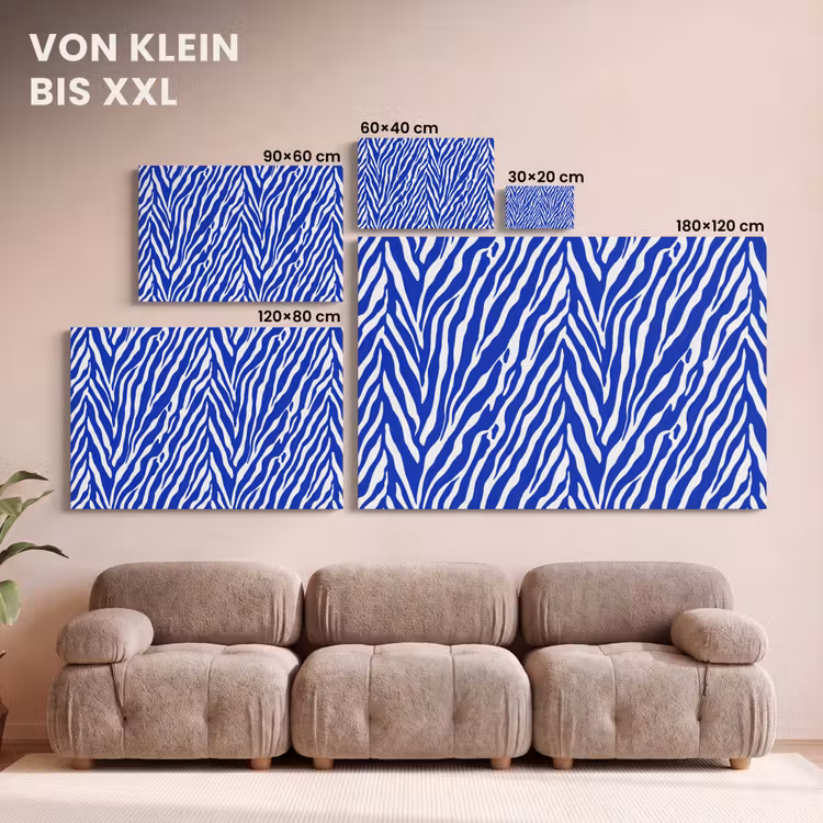 Zebra - Patroon - Kobalt - Blauw canvas 2cm klein 34 -Xsfeer8_DE
