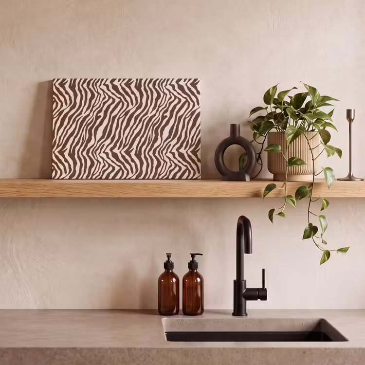 Zebra - Patroon - Zwart - Wit canvas 2cm klein 34 -sfeer3