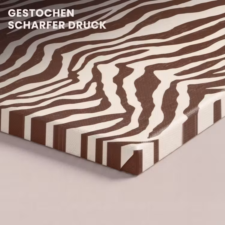 Zebra - Patroon - Zwart - Wit canvas 2cm klein 34 -closeup_print_DE