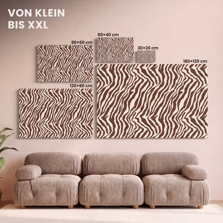Zebra - Patroon - Zwart - Wit canvas 2cm klein 34 -Xsfeer8_DE