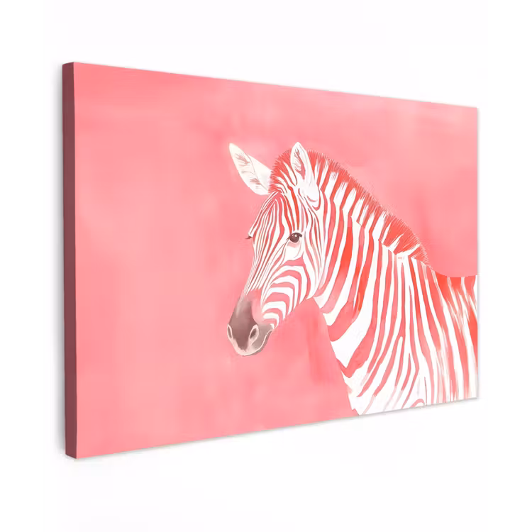 Zebra - Pink - Verf canvas 2cm klein -z3d