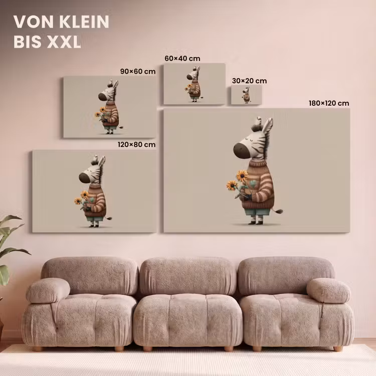 Zebra - Zonnebloemen - Warm canvas 2cm klein -Xsfeer8_DE