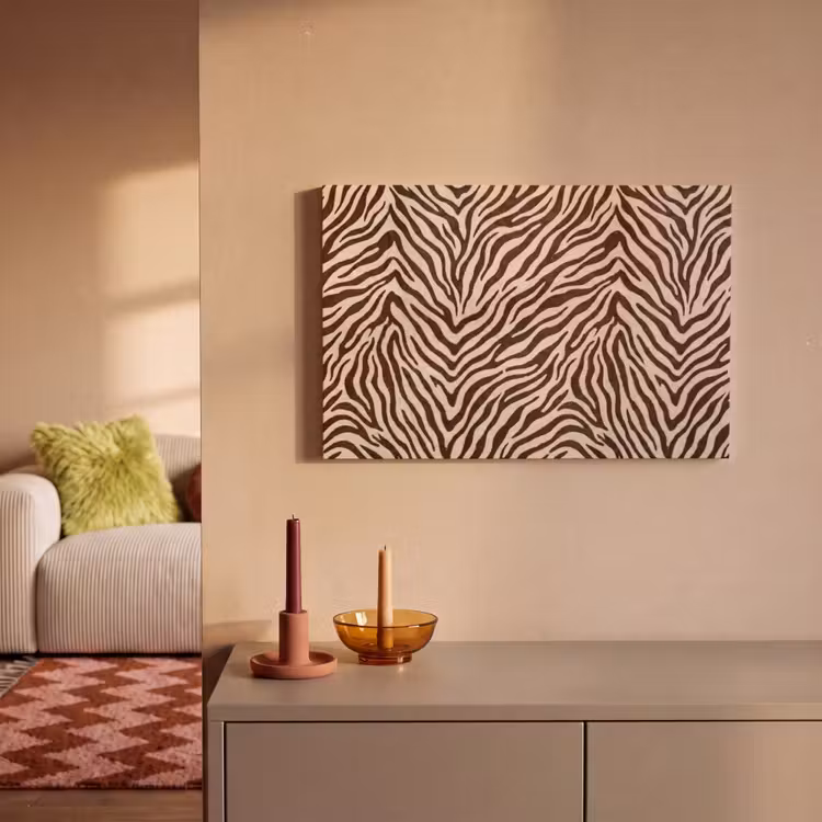 Zebra - Strepen - Bruin canvas 2cm klein -sfeer1
