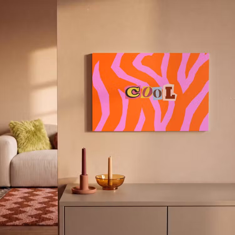 Zebraprint - Grafisch - COOL - Oranje canvas 2cm klein -sfeer1