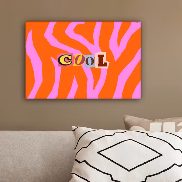 Zebraprint - Grafisch - COOL - Oranje canvas 2cm klein -sfeer6