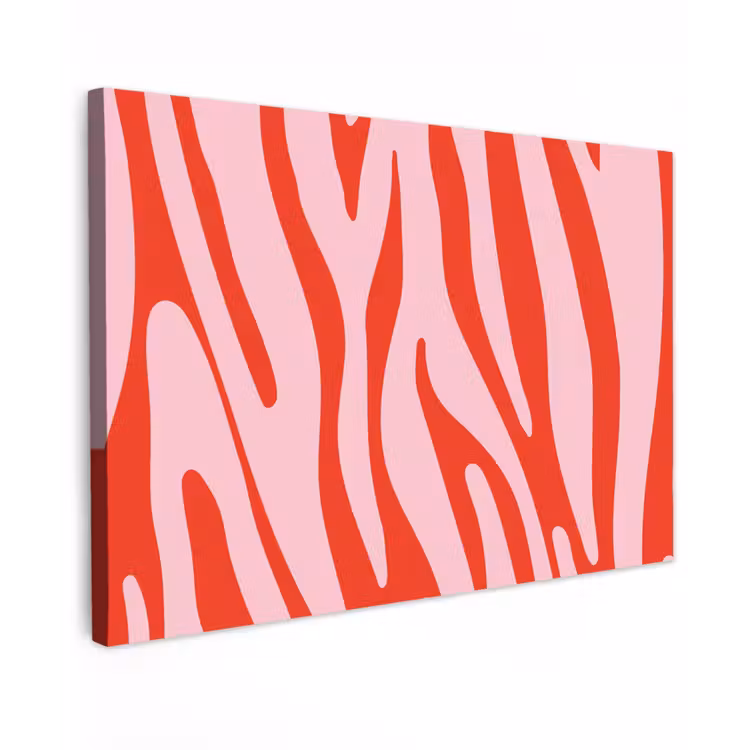 Zebraprint - Roze - Rood - Dierenprint canvas 2cm klein -z3d