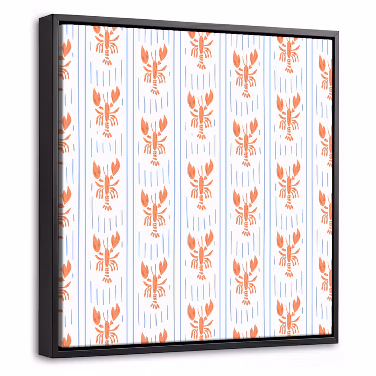 Meer – Hummer – Orange – Blau Canvas met baklijst klein 1124 -threedimensional_3d_global